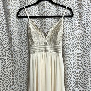 LuLus Elegant Cream Embroidered Maxi Dress